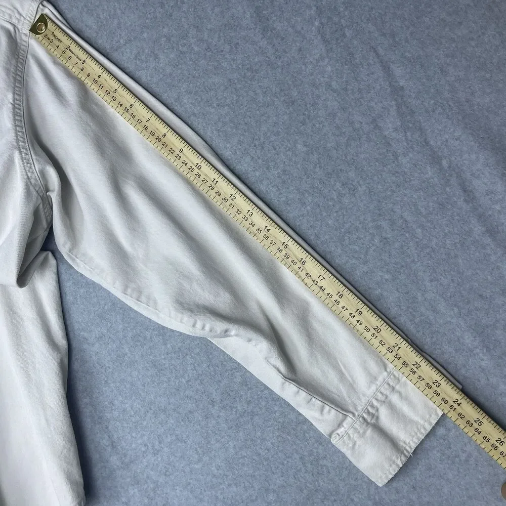 Vintage Levis Red Tab Denim Overshirt Shacket Off White Cream Heavy Workwear L